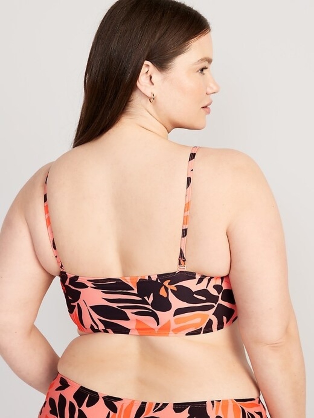 Old Navy Coral and Black Floral High-Waist Bikini - Picture 4 of 6